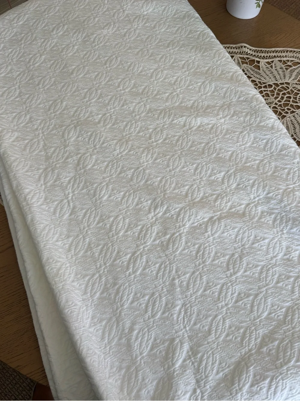 Linea Casa by sferra White Cotton Matelassé Coverlet Queen Bedspread Portugal